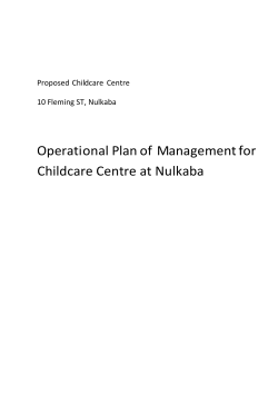 Operational Plan of Management for Childcare Centre at Nulkaba