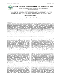 predictive models between diameter, height, crown diameter and
