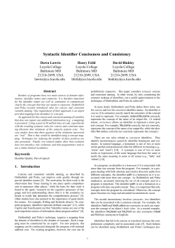 Syntactic Identifier Conciseness and Consistency