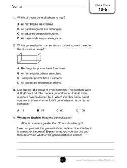 1. Which of these generalizations is true? A All rectangles are