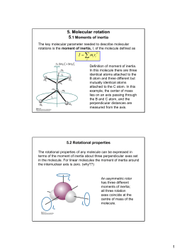 5. Molecular rotation 5.1 Moments of inertia