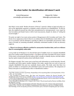 No silver bullet: De-identification still doesn`t work