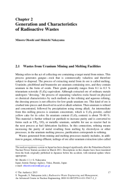 Generation and Characteristics of Radioactive Wastes