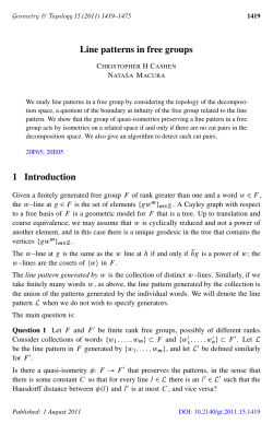 Line patterns in free groups - Mathematical Sciences Publishers
