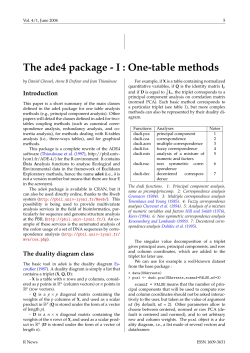 B. Dufour, and J. Thioulouse. 2004. The ade4 package-I- One