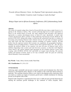 Towards African Monetary Union: Are Regional Trade Agreements