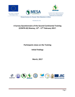 A Survey Questionnaire of the Second Continental Training (CONTR
