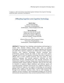 Offloading Cognition onto Cognitive Technology