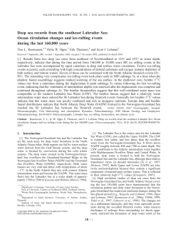 Deep sea records from the southeast Labrador Sea: Ocean