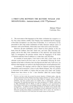A FIRST LINK BETWEEN THE BGVEDIC PANJAB AND
