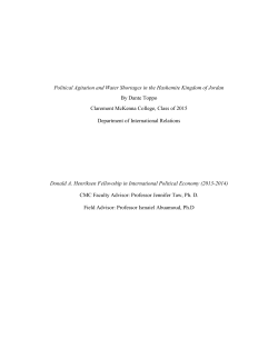 Political Agitation and Water Shortages in the Hashemite Kingdom