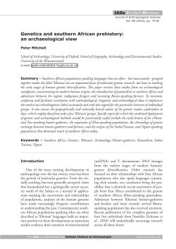Genetics and southern African prehistory: an - Isita
