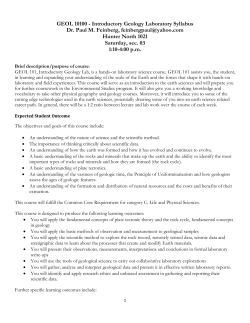 Introduction to Geology Lab - Hunter College, Department of