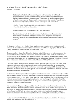 Andrea Fraser: An Examination of Culture