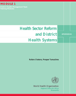Health Sector Reform and District Health Systems