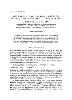 mineral reactions at grain contacts in early stages of granite