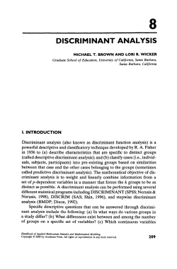 DISCRIMINANT ANALYSIS