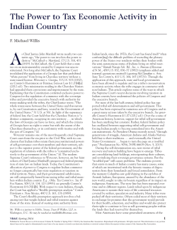 The Power to Tax Economic Activity in Indian Country