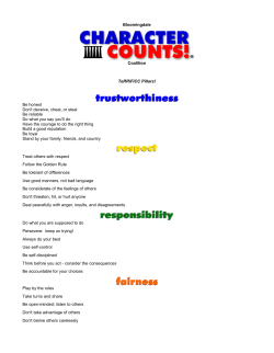 Be Honest - Bloomingdale CHARACTER COUNTS
