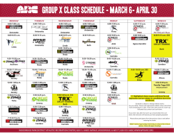 Group X Class Schedule - March 6- April 30