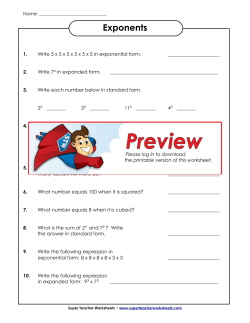 Exponents - Super Teacher Worksheets