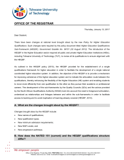 Important notice on the revision of qualifications