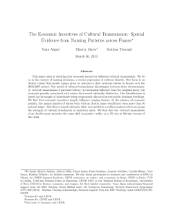 The Economic Incentives of Cultural Transmission