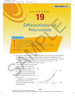 Differentiation of Polynomials
