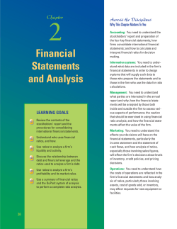 Financial Statements and Analysis - E-SGH