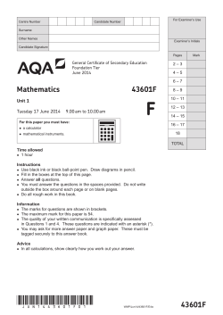 GCSE Mathematics Question paper Unit 01 - Statistics and