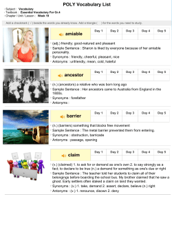 POLY Vocabulary List - e