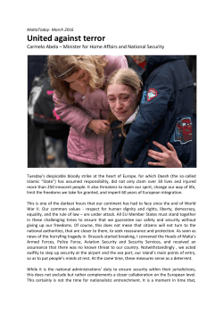 United against Terror - MaltaToday - Ministry for Home Affairs and