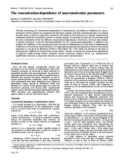The concentration-dependence of macromolecular parameters