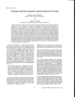 Clauses and the semantic representation of words - Mollylab