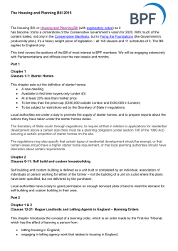 BPF briefing on the Housing and Planning Bill 2015