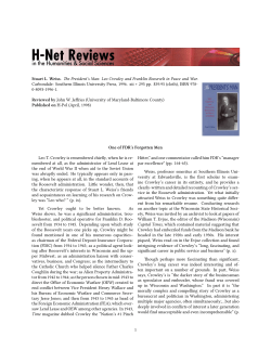 One of FDR`s Forgotten Men - H-Net