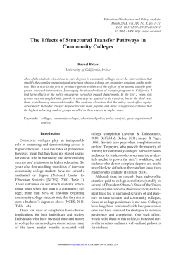 The Effects of Structured Transfer Pathways in Community Colleges