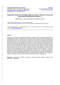 Exploration behaviour and flight response toward a
