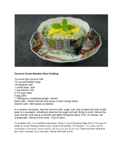 Coconut Cream Bamboo Rice Pudding 14 ounce light coconut milk