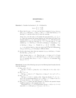 HOMEWORK 8 Solution Exercise 1. Consider the function h : R &rarr; R