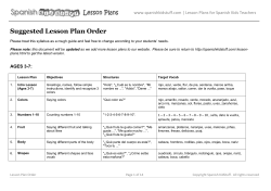 Suggested Lesson Plan Order