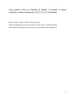 Group Additivity Values for Estimating the Enthalpy of Formation of