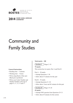 2014 HSC Community and Family Studies