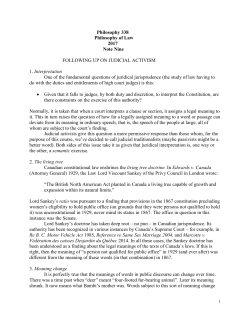 Philosophy 338 Philosophy of Law 2017 Note Nine