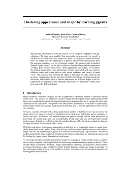 Clustering appearance and shape by learning jigsaws