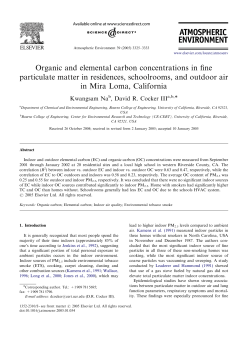 Organic and elemental carbon concentrations in fine particulate
