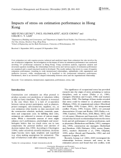 Impacts of stress on estimation performance in Hong Kong