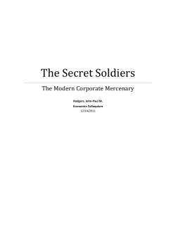 The Secret Soldiers: The Modern Corporate Mercenary