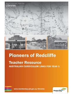Pioneers of Redcliffe Teacher Resource
