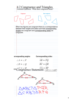 4.2 Congruence and Triangles